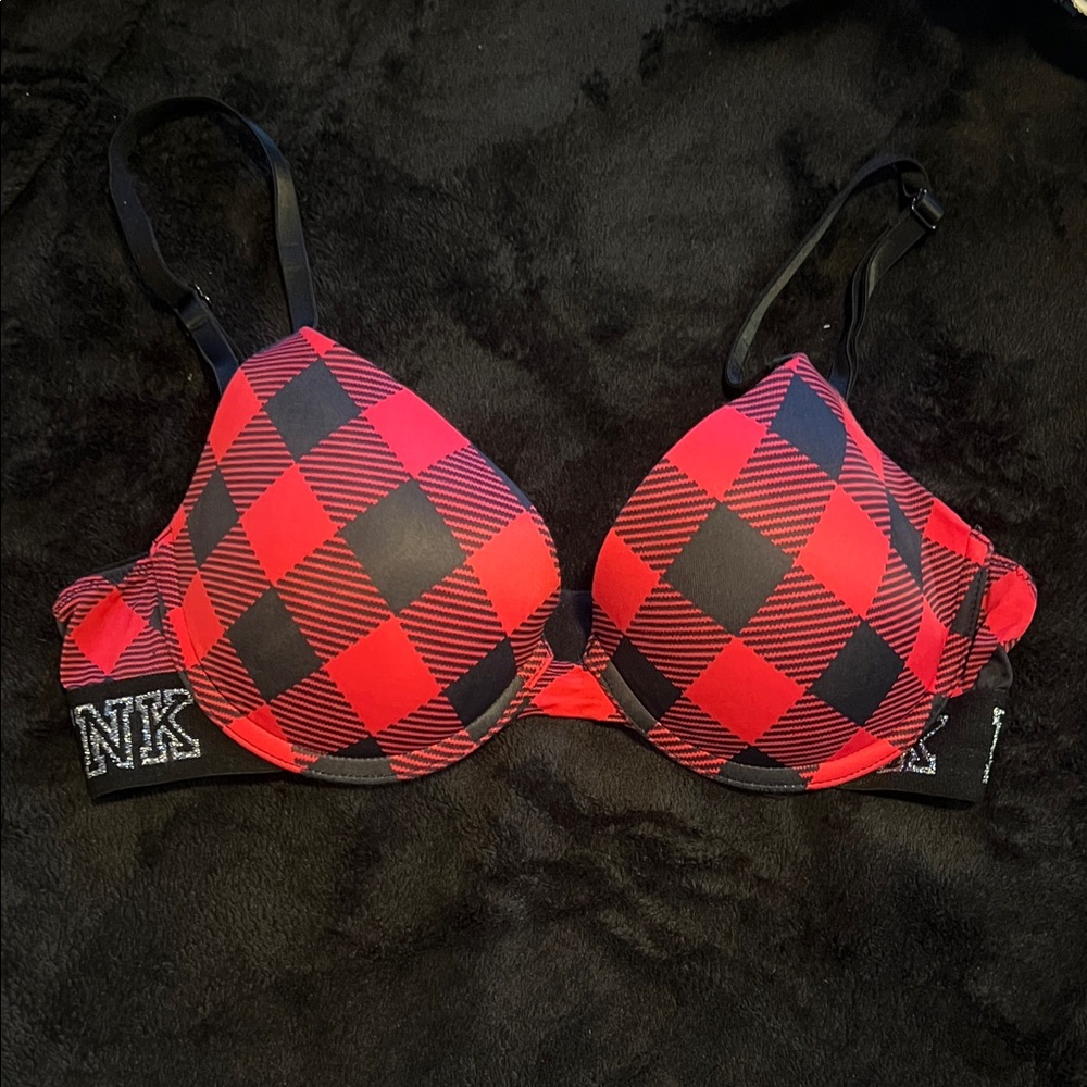 PINK Victoria's Secret Red and Black Bra